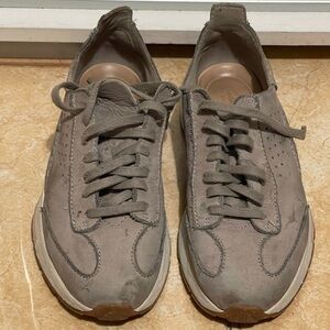 Women’s Clarks Grey/ Ten Leather Craft Speed Shoes Sneakers Sz 9 1/2